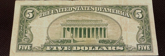 1928F $5 United States Note Red Seal