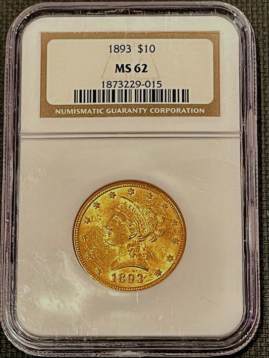 1893 $10 Liberty Eagle NGC MS62