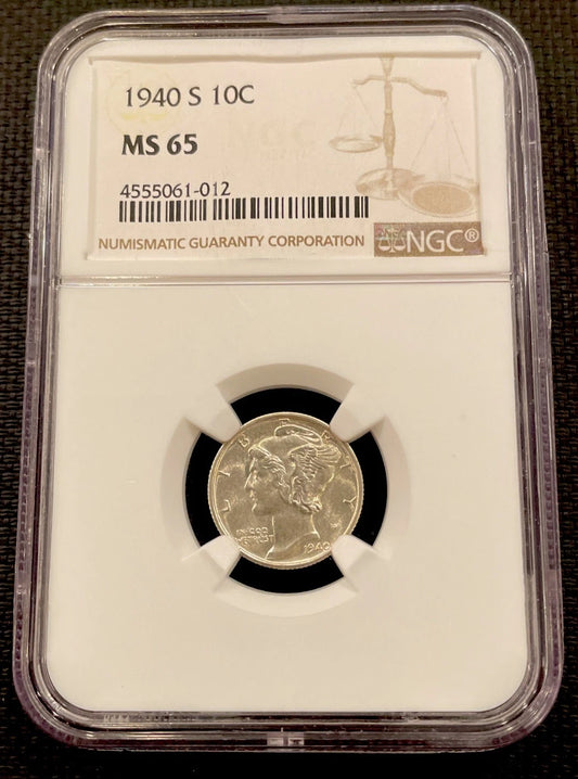 1940-S Mercury Dime NGC MS 65 - Gem Business Strike Silver Coin