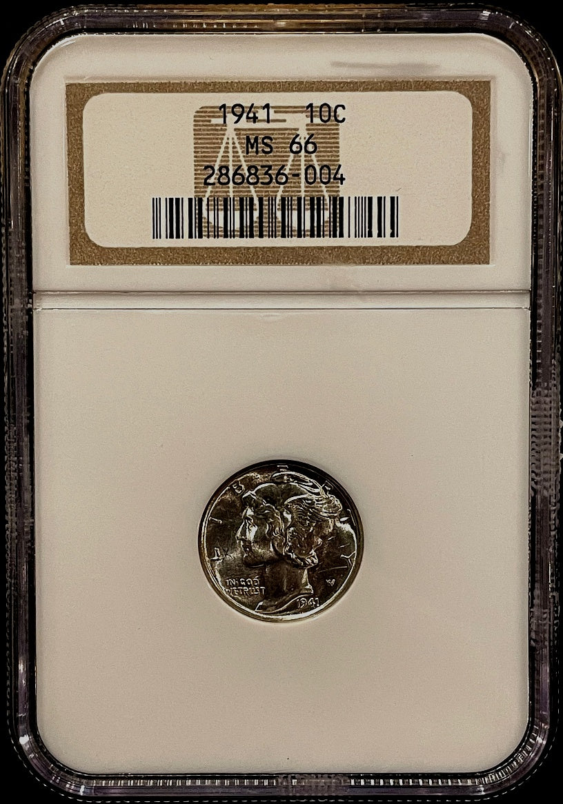 1941 Mercury Dime NGC MS66