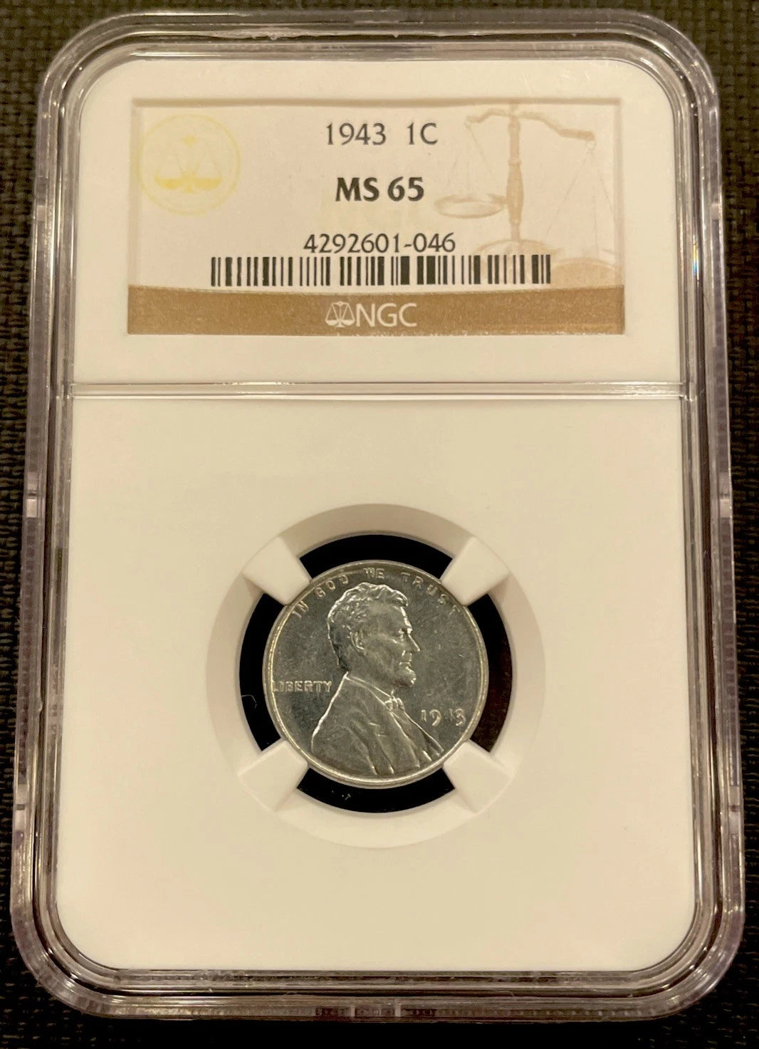 1943-S Lincoln Wheat Cent NGC MS 65 - Gem Steel Wartime Cent