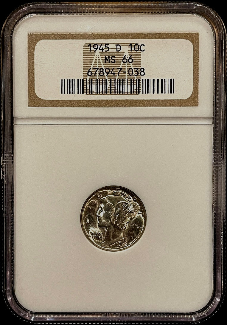 1945-D Mercury Dime NGC MS66