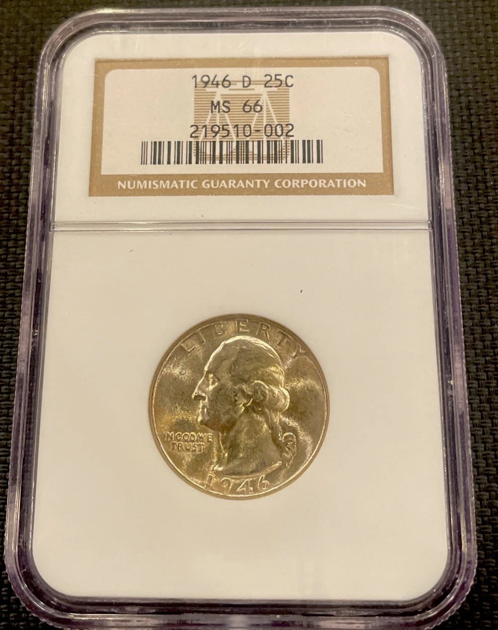 1946-D Washington Quarter NGC MS 66 - Business Strike Silver Coin