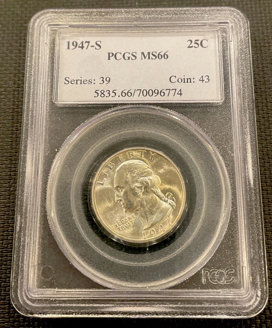 1947-S Washington Quarter PCGS MS 66 - Business Strike Silver Coin