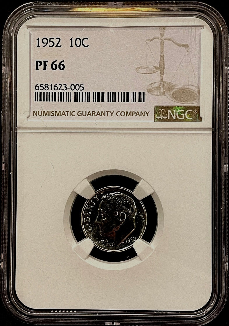 1952 Roosevelt Dime NGC PF66