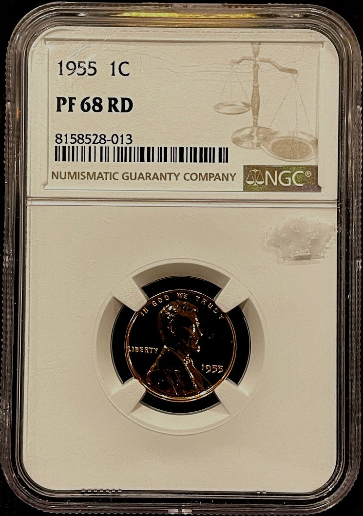 1955 Lincoln Cent NGC PF68RD
