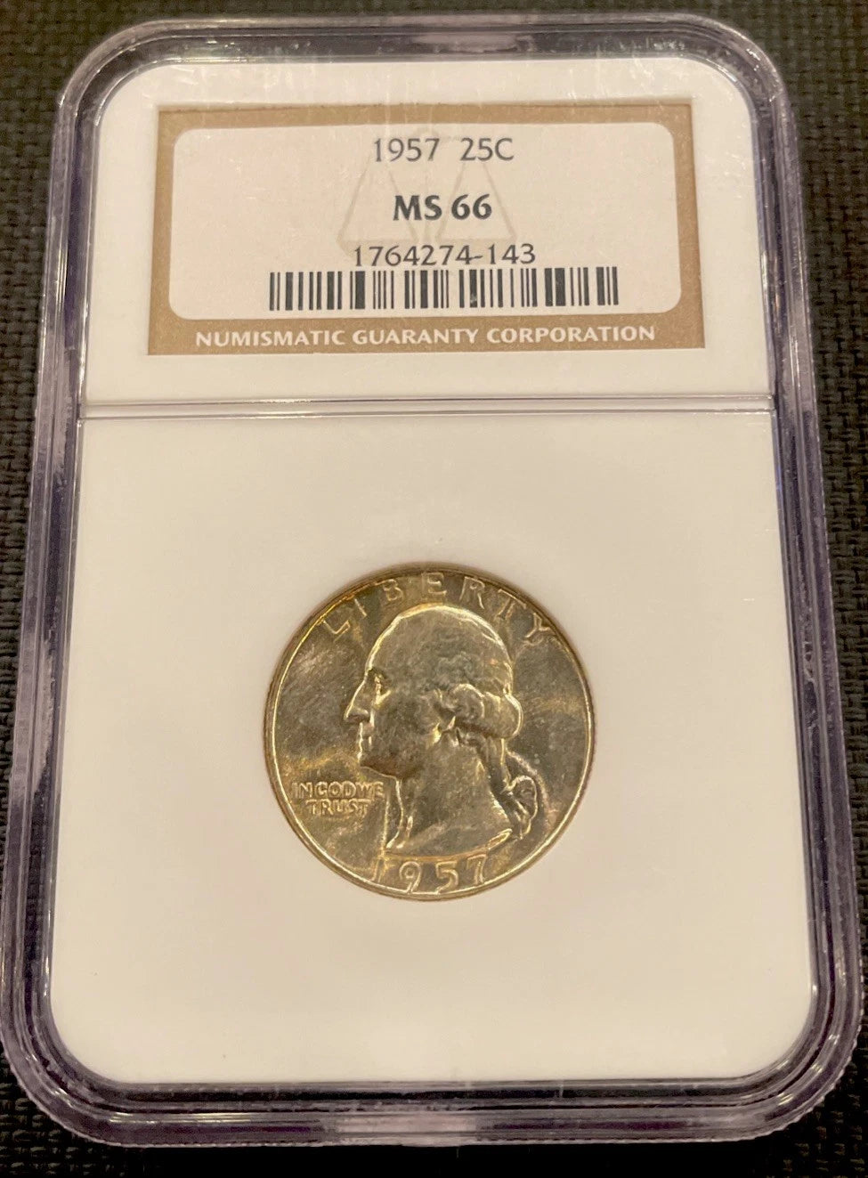 1957 Washington Quarter NGC MS 66 - Business Strike Silver Coin