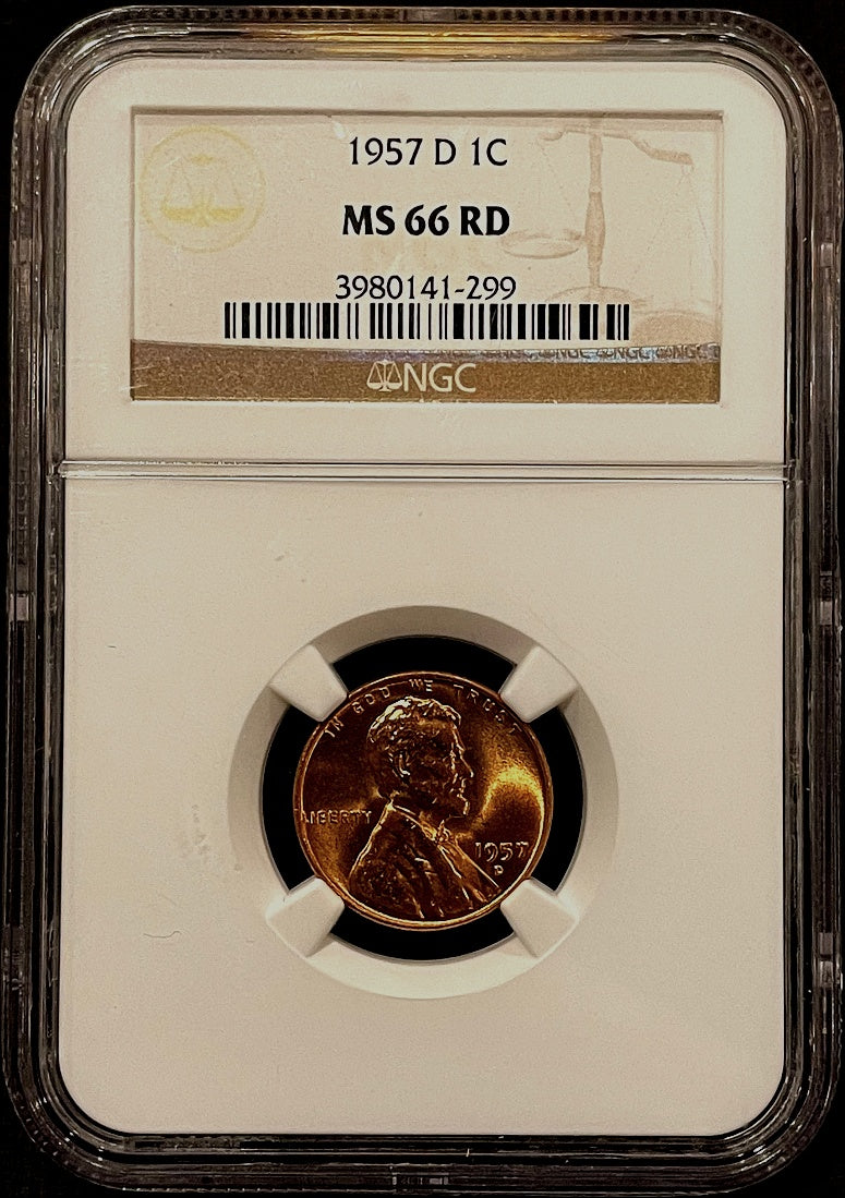 1957-D Lincoln Cent NGC MS66RD