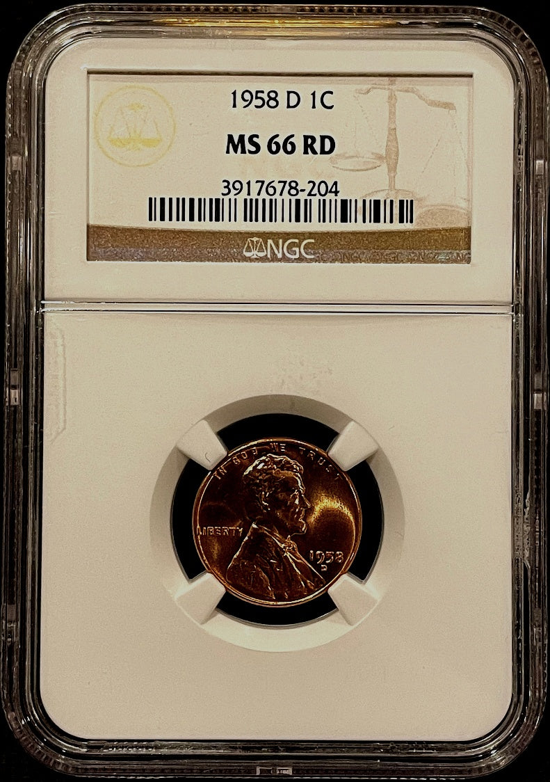 1958-D Lincoln Cent NGC MS66RD