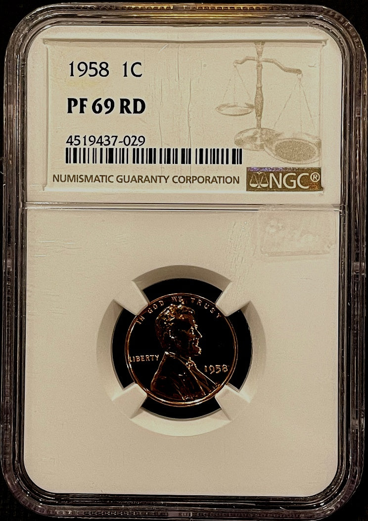 1958 Lincoln Cent NGC PF69RD