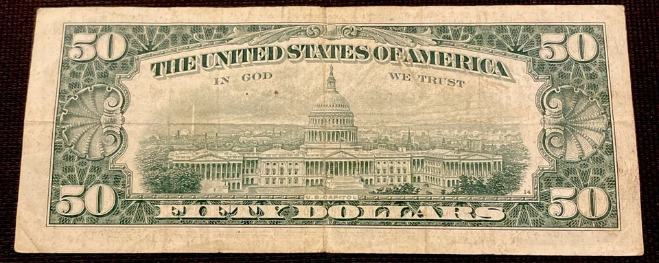 1969-A $50 Federal Reserve Note - Small Size Banknote Serial B21210373A