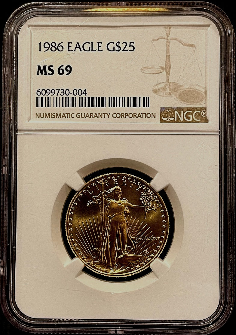 1986 $25 Gold American Eagle NGC MS69