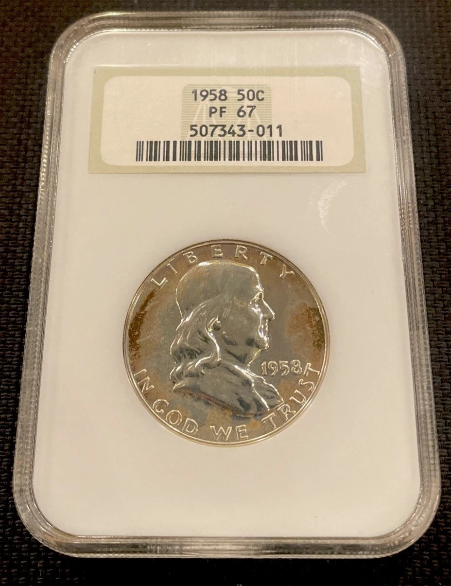 1958 Franklin Half Dollar NGC PF 67 - Proof Silver Coin