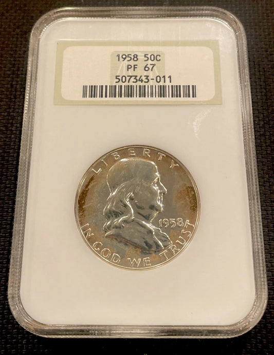 1958 Franklin Half Dollar NGC PF 67 - Proof Silver Coin